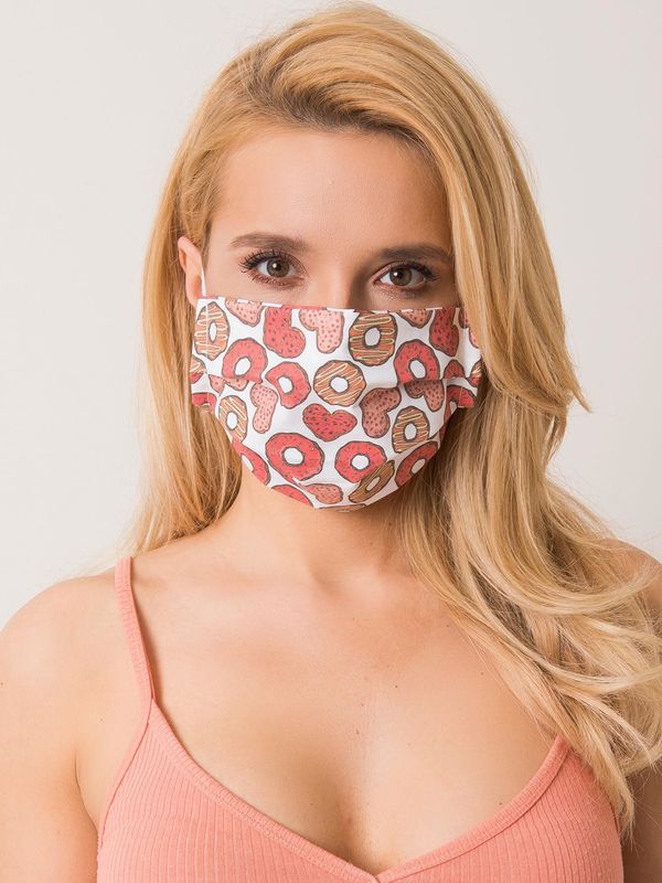 Fashionhunters White protective mask with color print