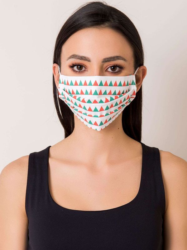 Fashionhunters White protective mask with geometric print