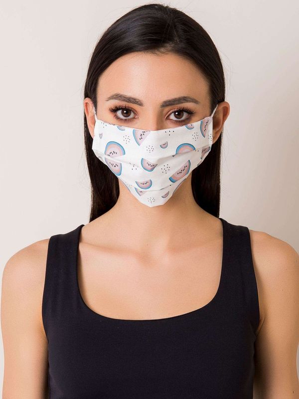 Fashionhunters White reusable mask with print
