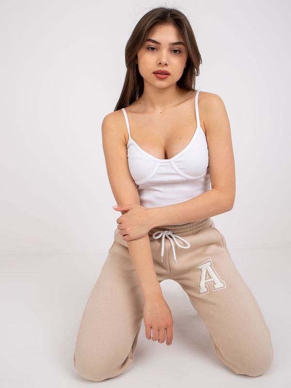 Fashionhunters White ribbed crop top Alla OCH BELLA