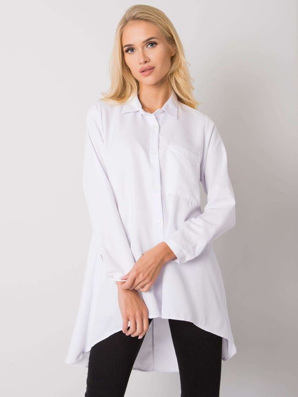 Fashionhunters White T-shirt with longer back