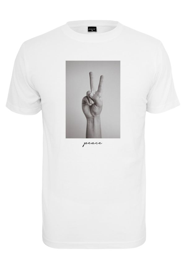 MT Men White T-shirt with peace sign