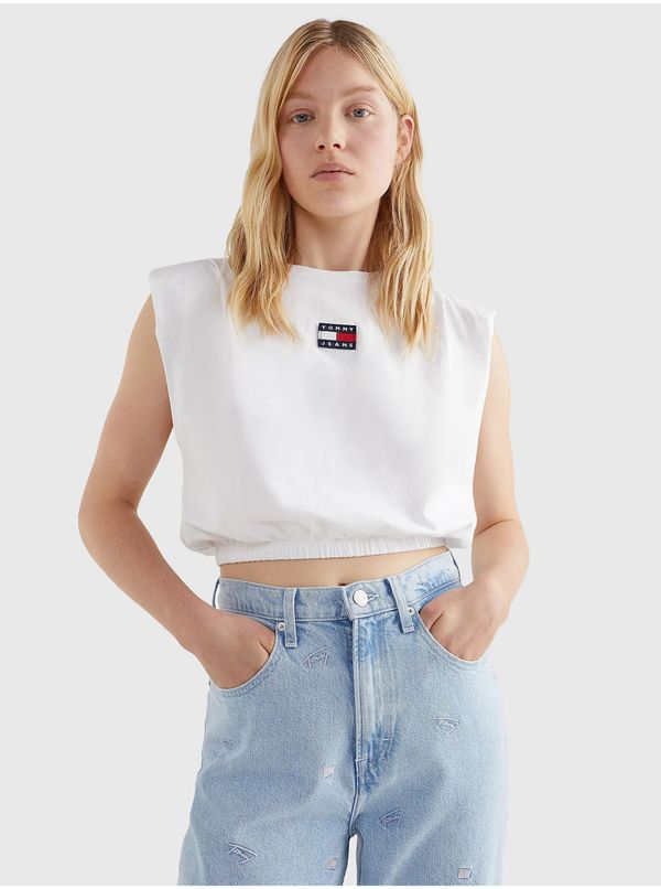 Tommy Hilfiger White Womens Cropped T-Shirt Tommy Jeans - Women
