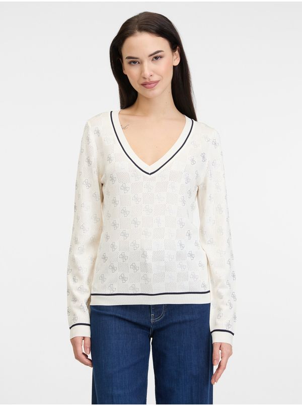 Guess White women's patterned sweater Guess Rosie - Women