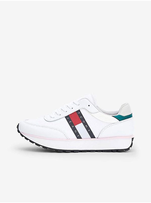 Tommy Hilfiger White Women's Sneakers with Leather Details Tommy Jeans - Women