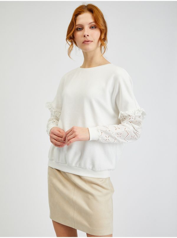 Orsay White Women's Sweater with Decorative Sleeves ORSAY - Women
