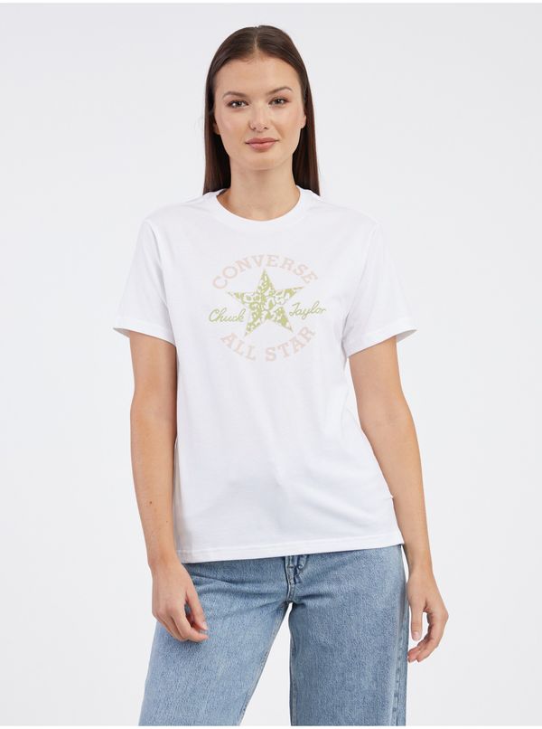 Converse White Women's T-Shirt Converse Chuck Taylor Floral - Women