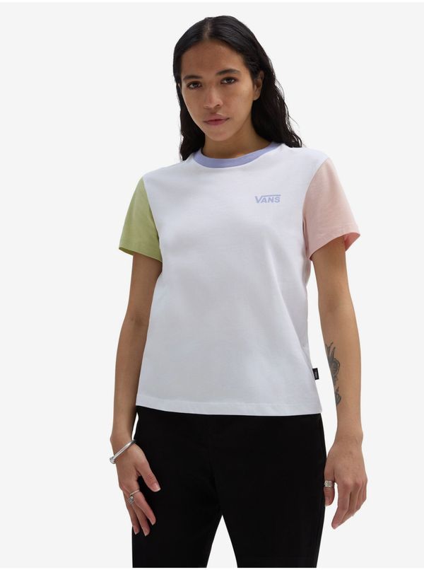 Vans White Women's T-Shirt VANS Colorblock - Women