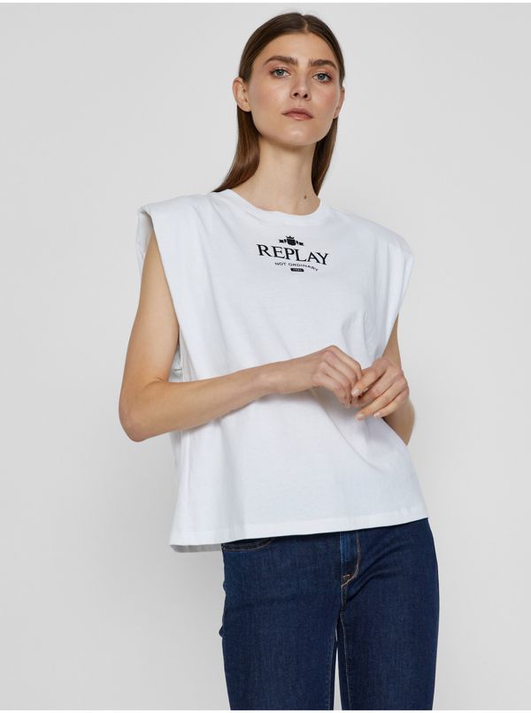 Replay White women's T-shirt with Replay print - Women