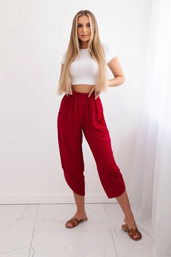 Kesi Wide-leg trousers with burgundy pockets