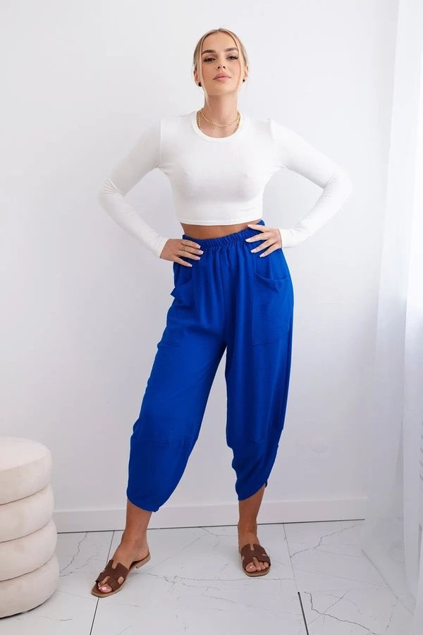 Kesi Wide-leg trousers with cornflower blue pockets