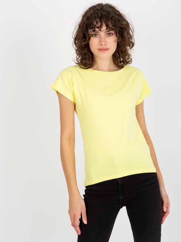 Fashionhunters Women's Basic Cotton T-Shirt - yellow