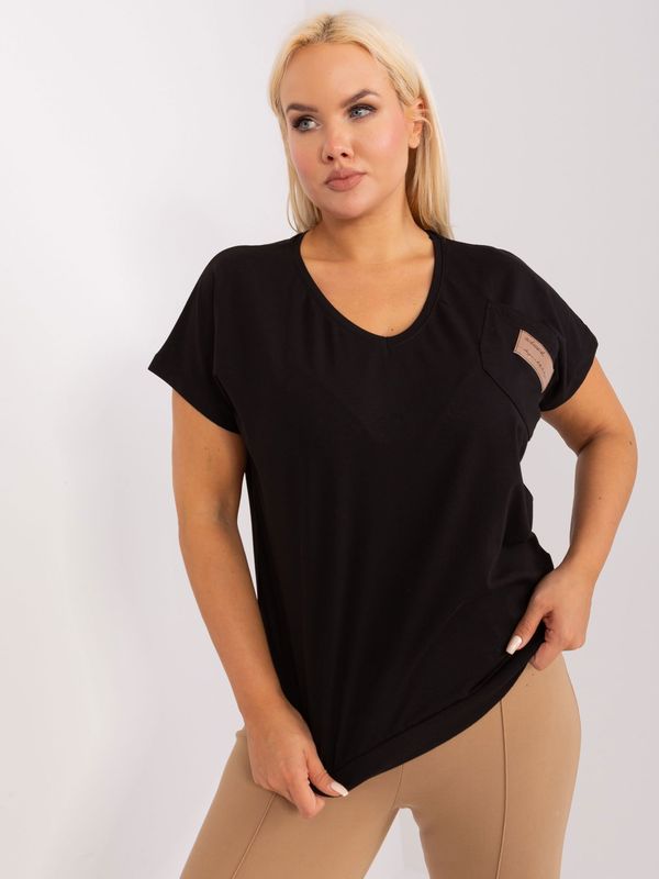 Fashionhunters Women's black blouse plus size