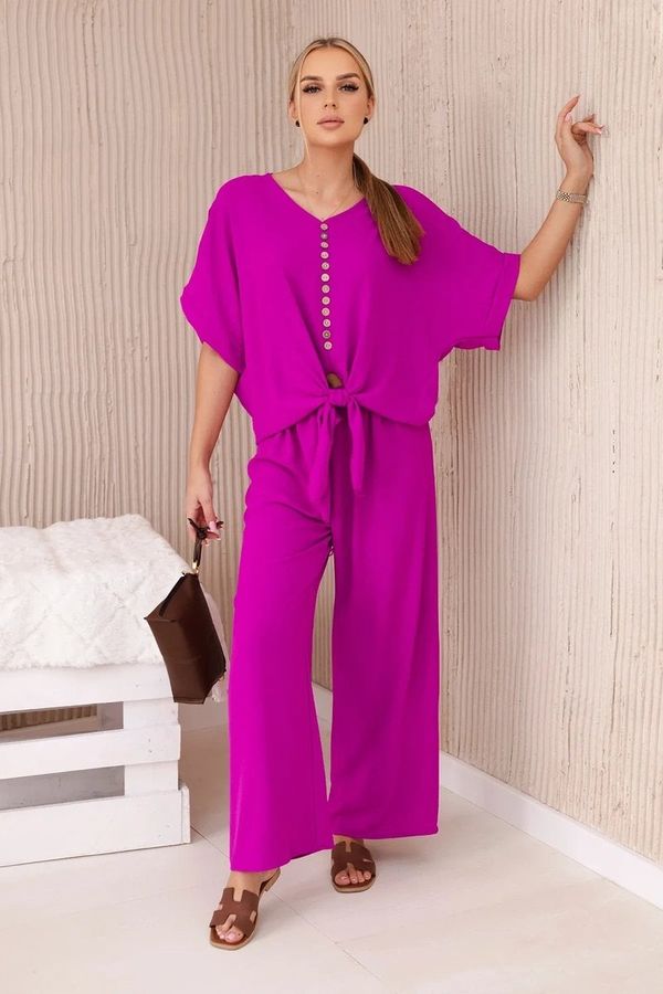 Kesi Women's blouse + trousers set - purple