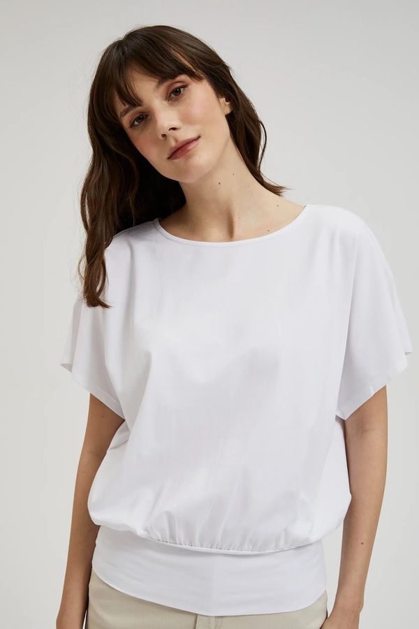 Moodo Women's blouse with tapered waist MOODO - white