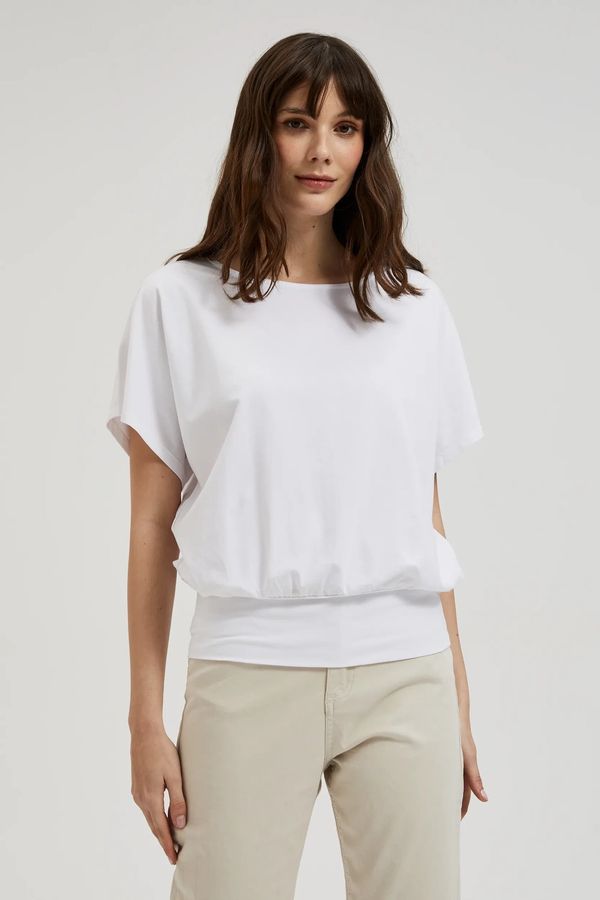 Moodo Women's blouse with tapered waist MOODO - white