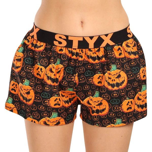 STYX Women's Boxer Shorts Styx Art Sports Rubber Halloween Pumpkin