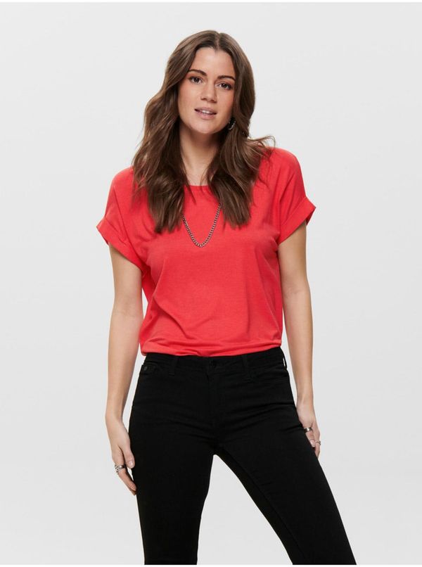 Only Women's Coral T-Shirt ONLY Moster - Women