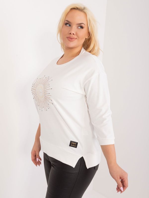 Fashionhunters Women's cotton blouse size Ecru