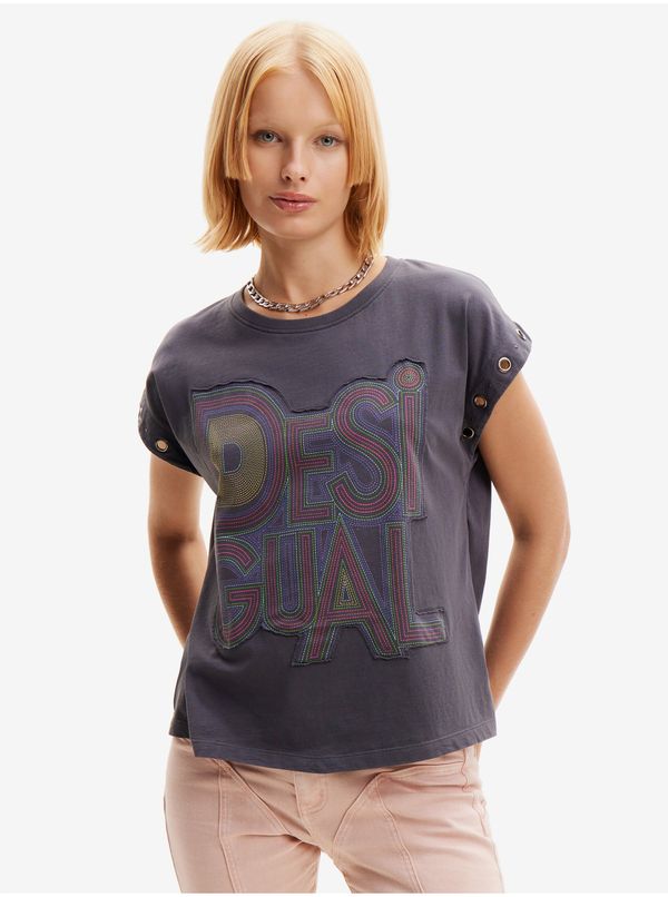 DESIGUAL Women's Dark Grey T-Shirt Desigual Berlin - Women