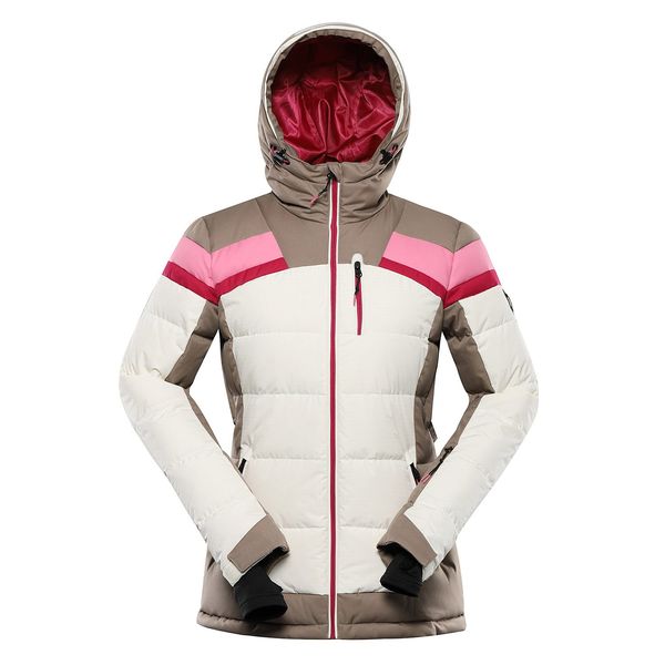 ALPINE PRO Women's down ski jacket with ptx membrane ALPINE PRO FERERA creme