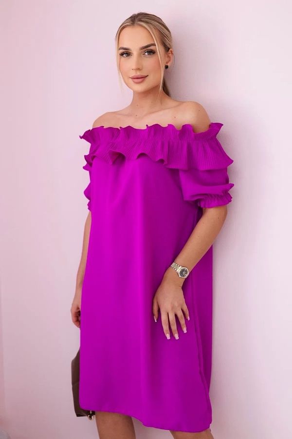 Kesi Women's dress with decorative ruffle - purple