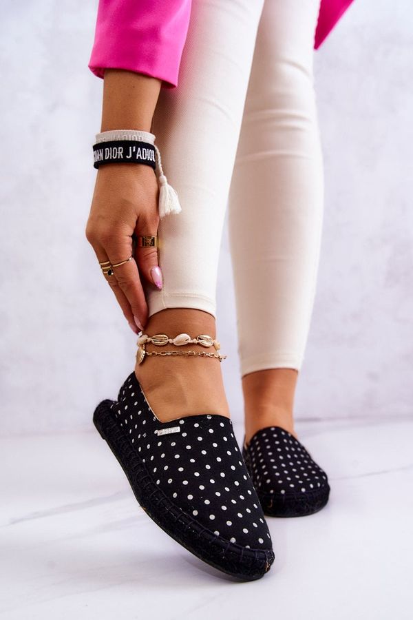 BIG STAR SHOES Women's Fashion Espadrilles Polka Dots Big Star - Black