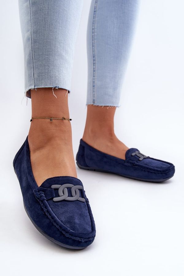 Kesi Women's Fashionable Suede Loafers Dark Blue Rabell