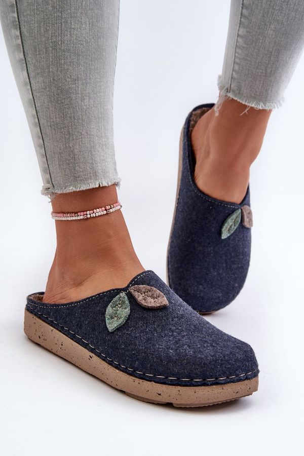 Kesi Women's felt slippers Inblu Navy Blue