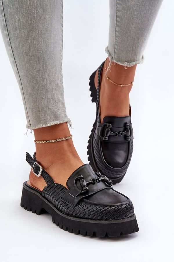 Kesi Women's Flat Heeled Sandals with Trim Black D&A