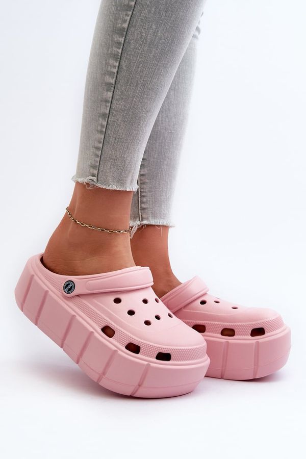Kesi Women's foam slippers on pink platform Itubia