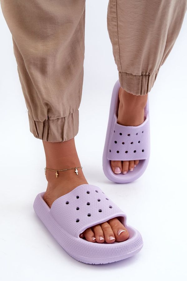 Kesi Women's foam slippers with thick soles, purple Beula