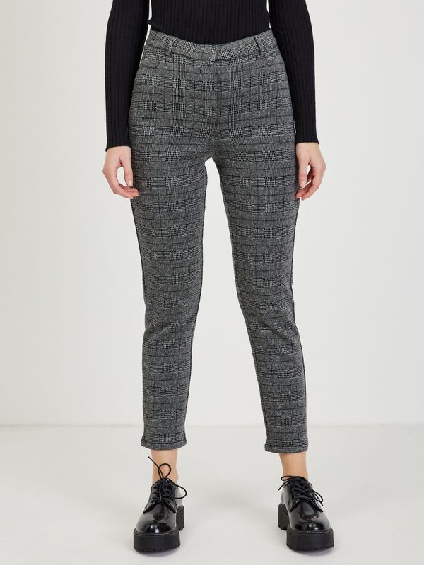 Orsay Women's grey checked cropped trousers ORSAY
