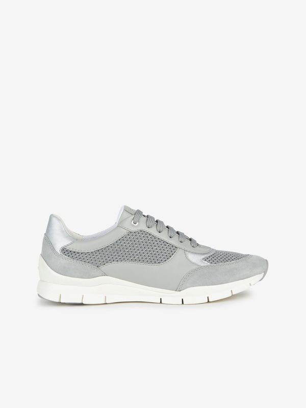 GEOX Women's grey sneakers with leather details Geox Sukie