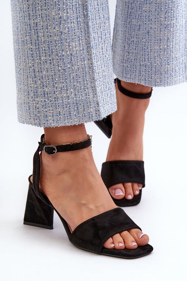 Kesi Women's high-heeled sandals made of Eco Suede Black Upttima