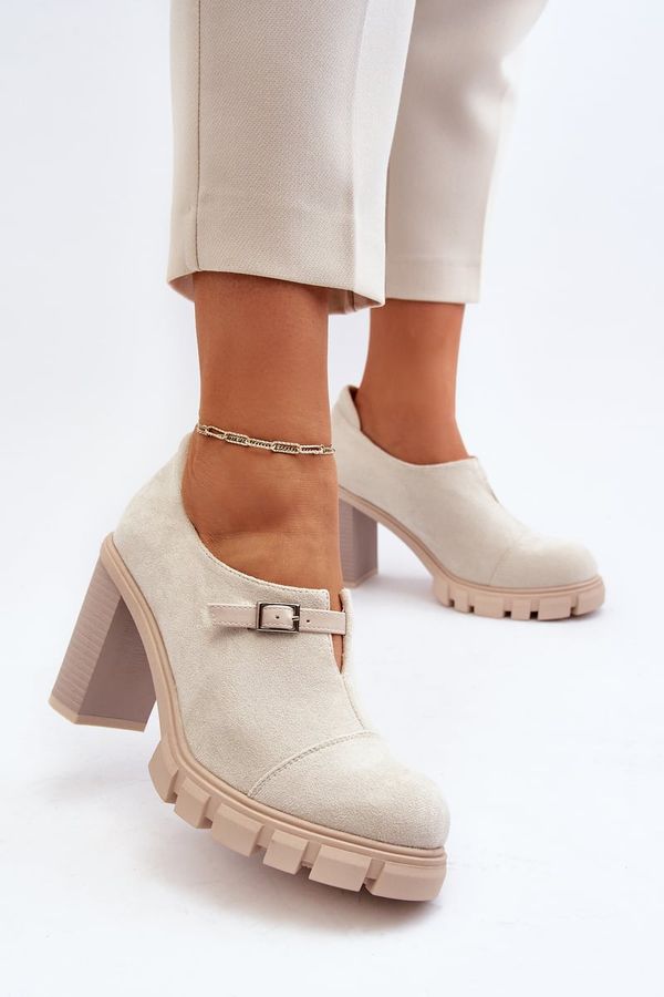 Kesi Women's high-heeled shoes, light beige tauina