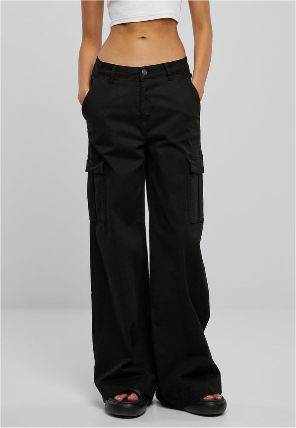 UC Ladies Women's high-waisted and wide-leg twill trousers black