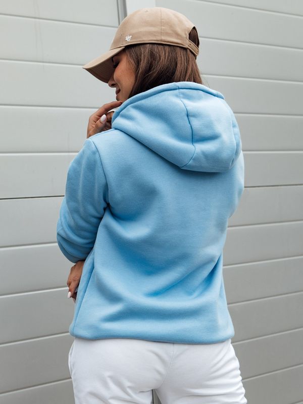 DStreet Women's hoodie BASIC with hood light blue Dstreet