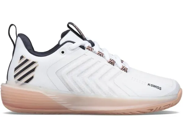 K Swiss Women's K-Swiss Ultrashot 3 White/Peach EUR 40 Tennis Shoes