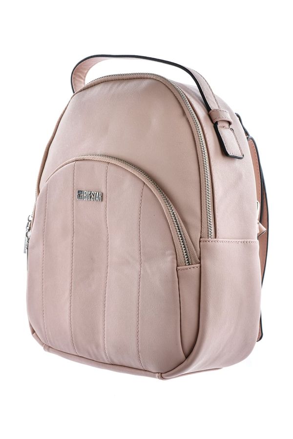 BIG STAR SHOES Women's Leather Backpack 2in1 Big Star LL574098 pink
