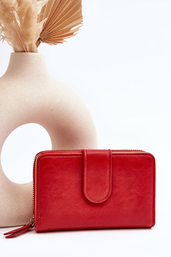 Kesi Women's leather wallet red Risuna