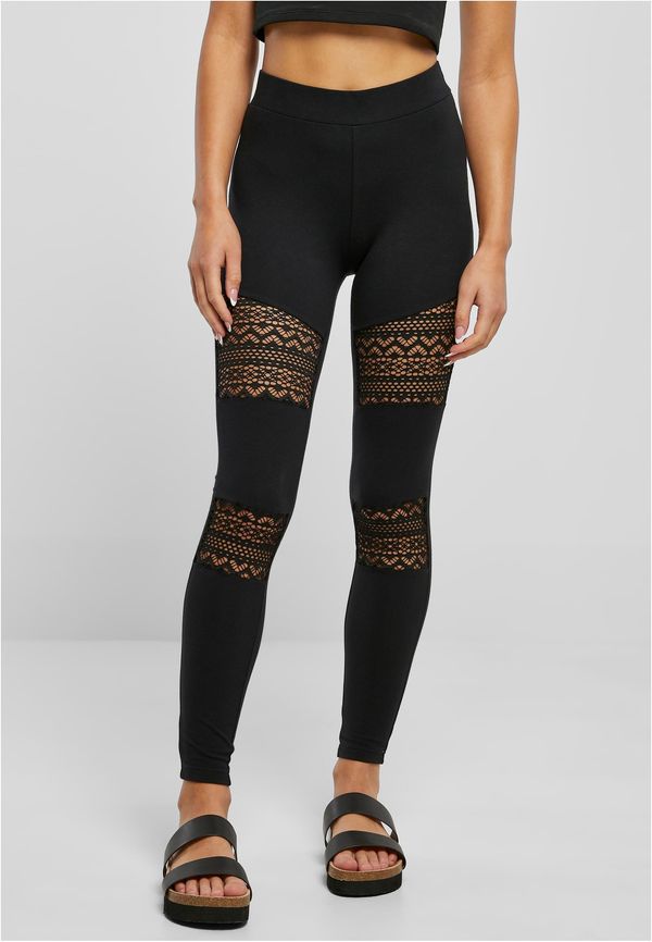 Urban Classics Women's leggings with crochet lace black