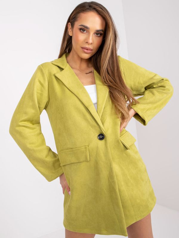 Fashionhunters Women's light green blazer made of ecological suede Irmina