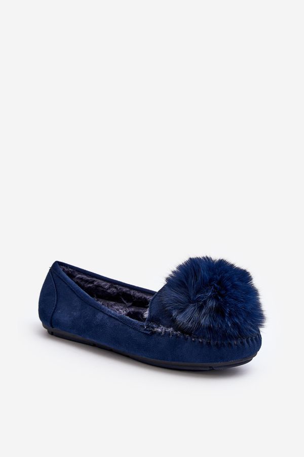 Kesi Women's loafers with fur Blue Novas