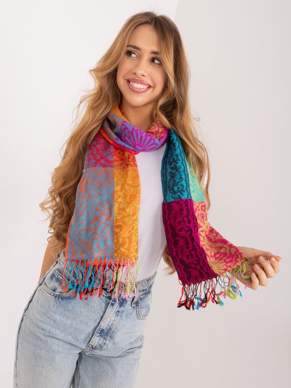 Fashionhunters Women's long scarf with colorful fringes