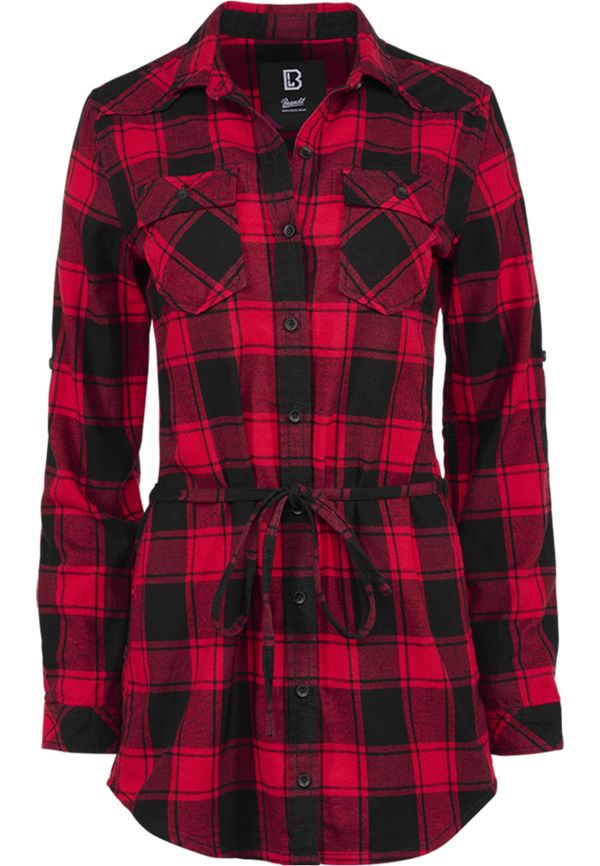 Brandit Women's long shirt Lucy - red/black