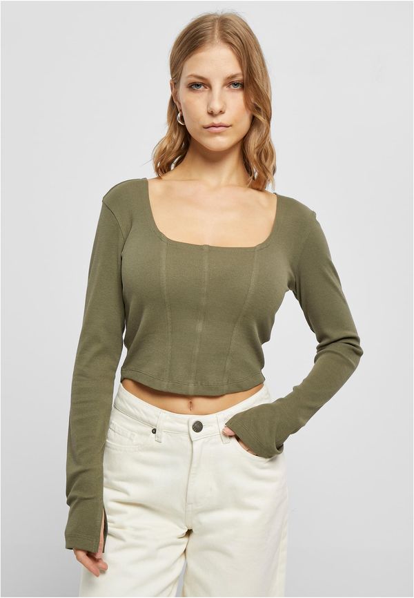 UC Ladies Women's olive with short ribs and long sleeves