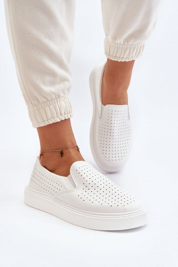 Kesi Women's openwork slip-on sneakers white Echossia