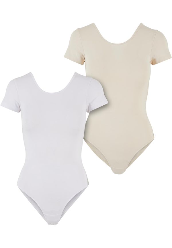 UC Ladies Women's Organic Stretch Jersey Body - 2-Pack White+Beige