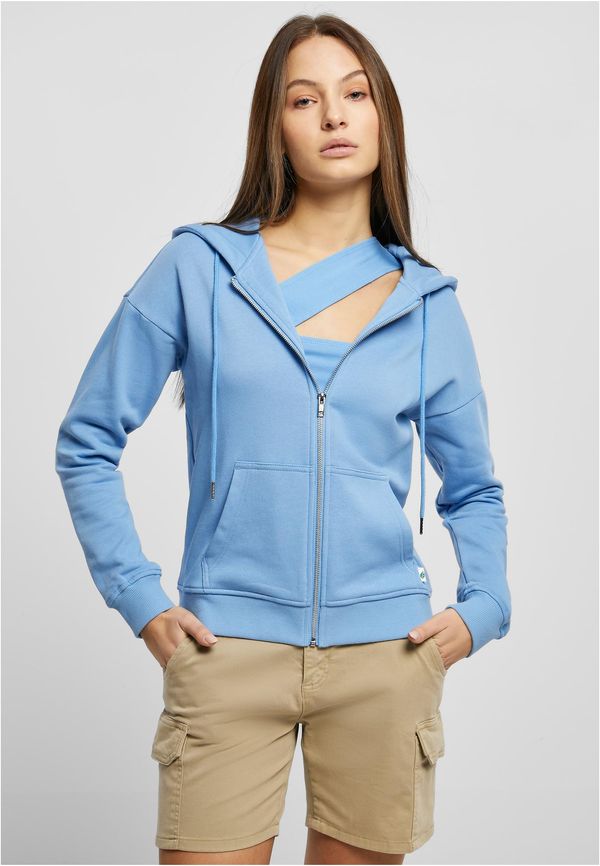 UC Ladies Women's Organic Terry Zip-Up Hoodie Horizontal Blue